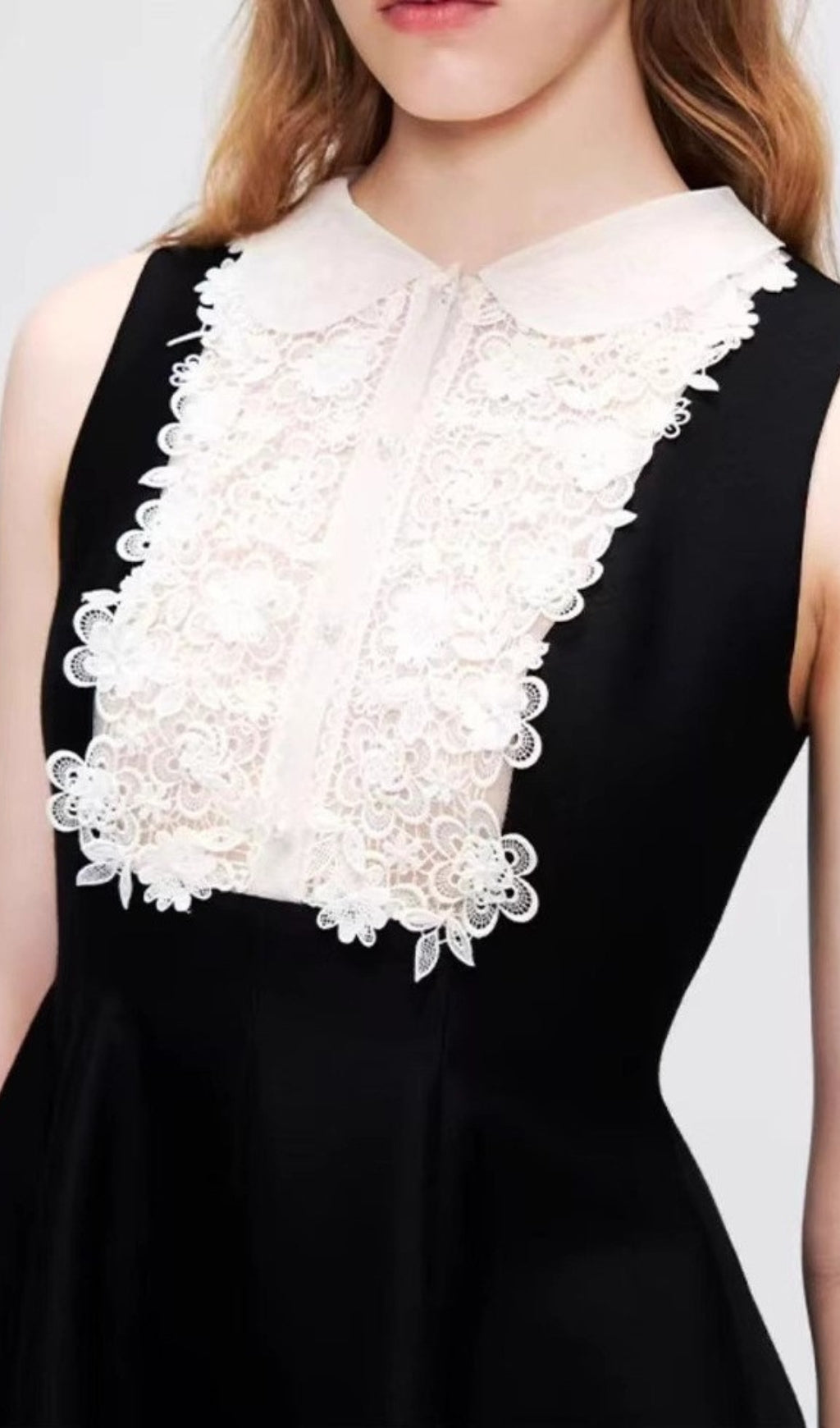 Daray Black Lace Sleeveless Mini Dress