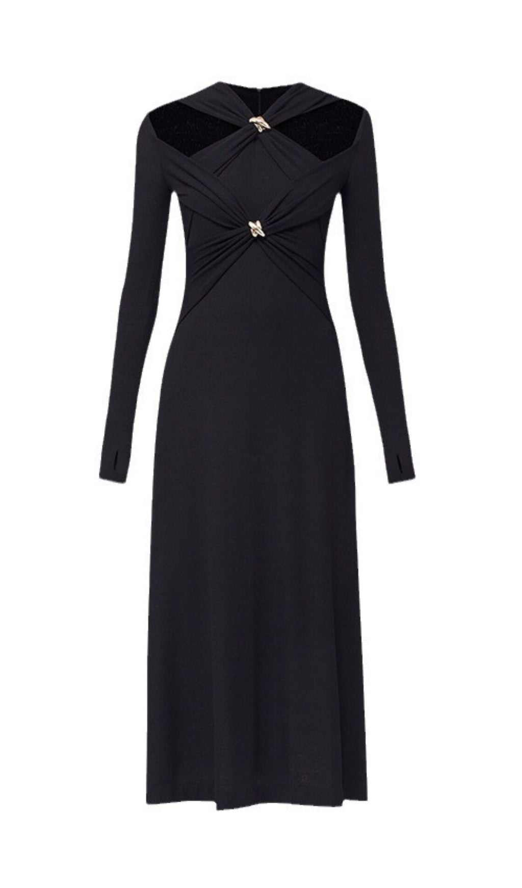 Braydon Cutout Knit Long Sleeve Midi Dress