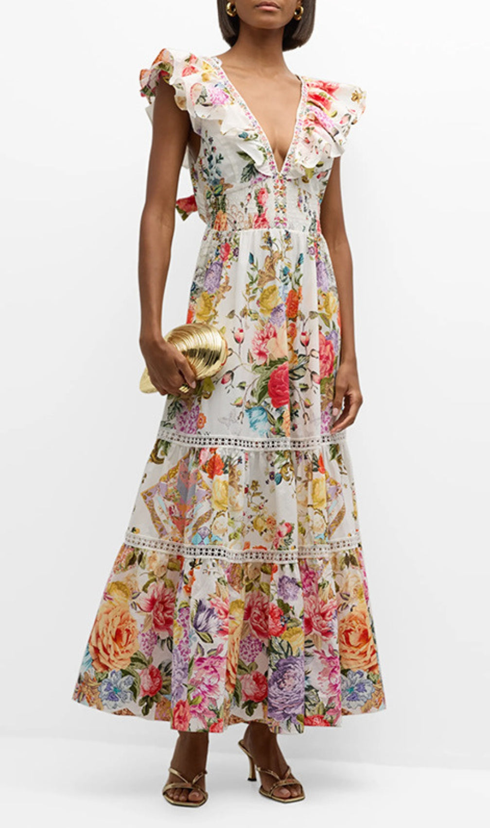 Efrem V-Neck Printed Midi Dress
