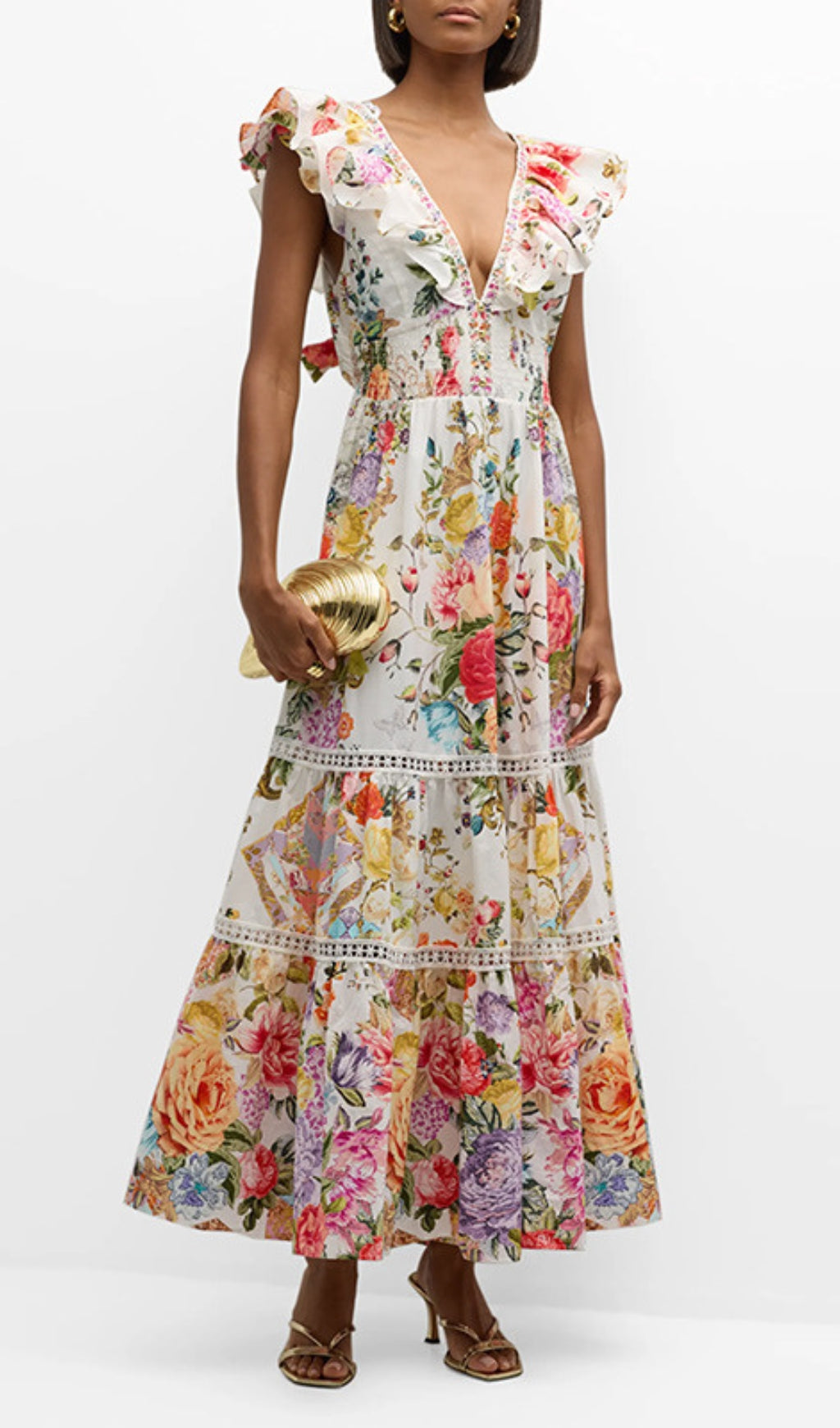 Efrem V-Neck Printed Midi Dress