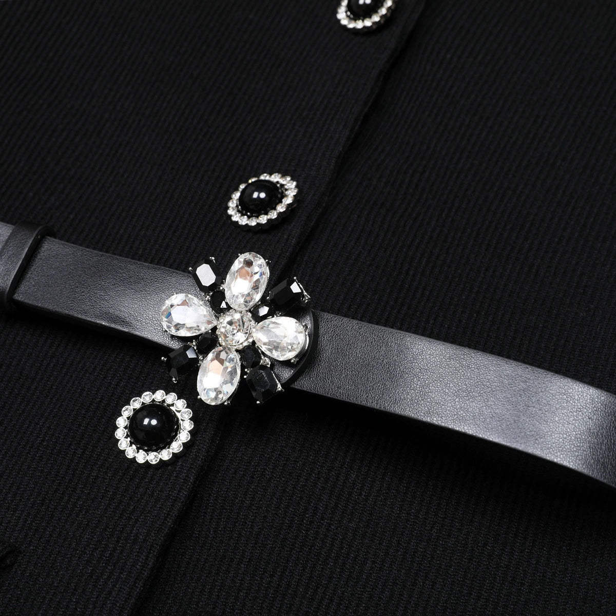 The June Knit Midi Dress: Elegant Ribbed Style with Embellished Belt