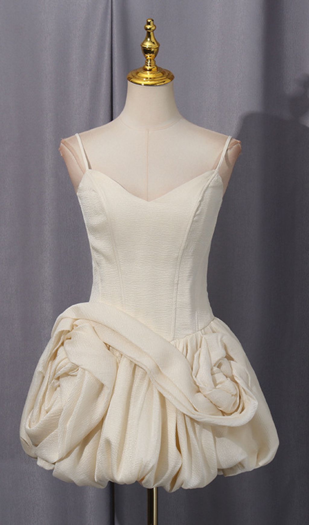 Isolina Blooming Rose Petal Strappy Mini Dress