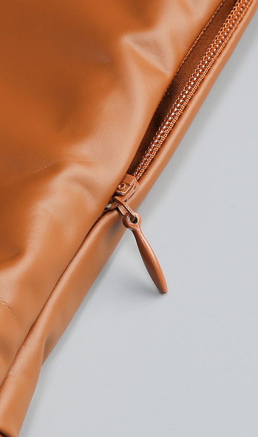 João Daring Faux Leather & Faux Fur Asymmetrical Mini Dress