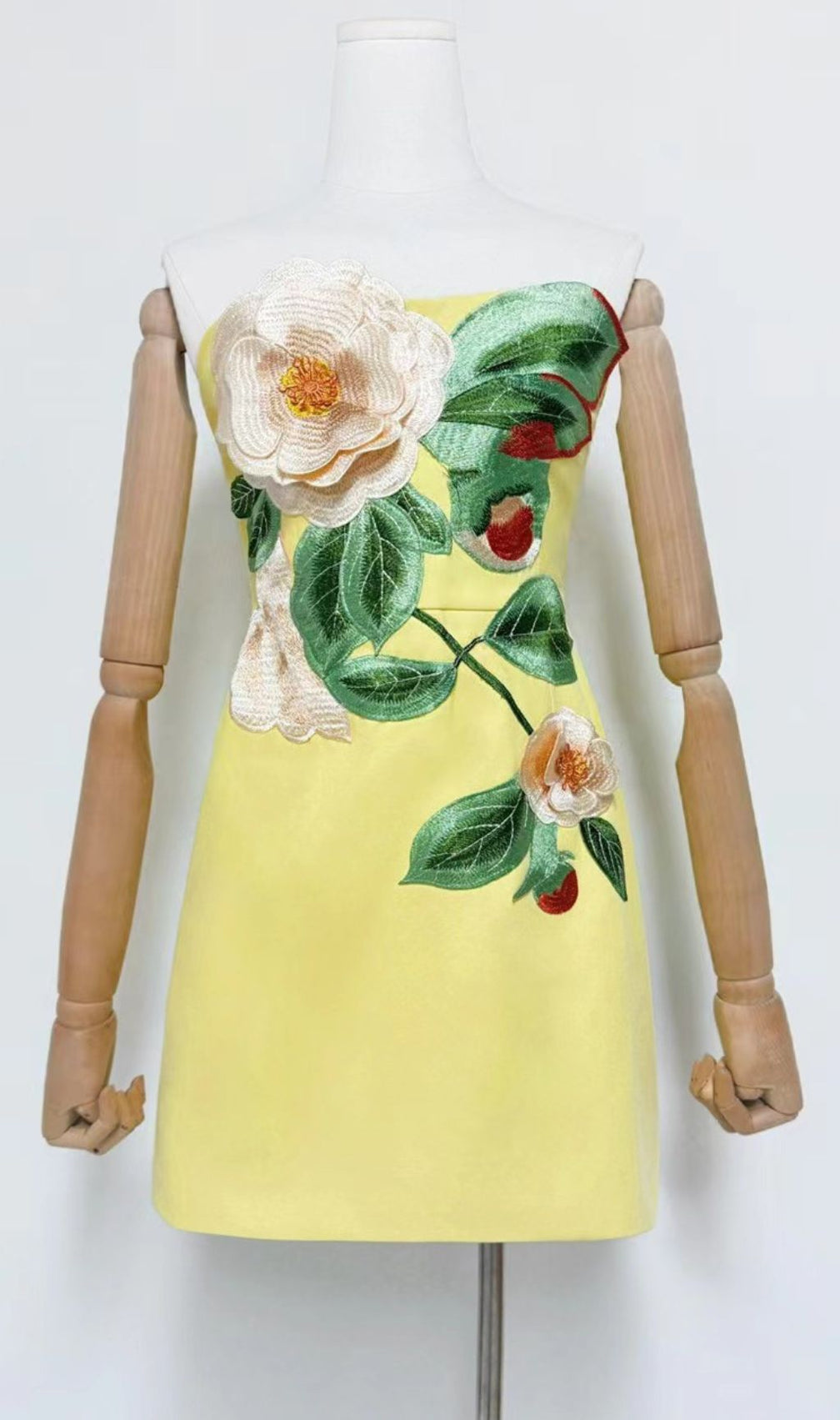 Gauri Strapless 3D Flower Mini Dress