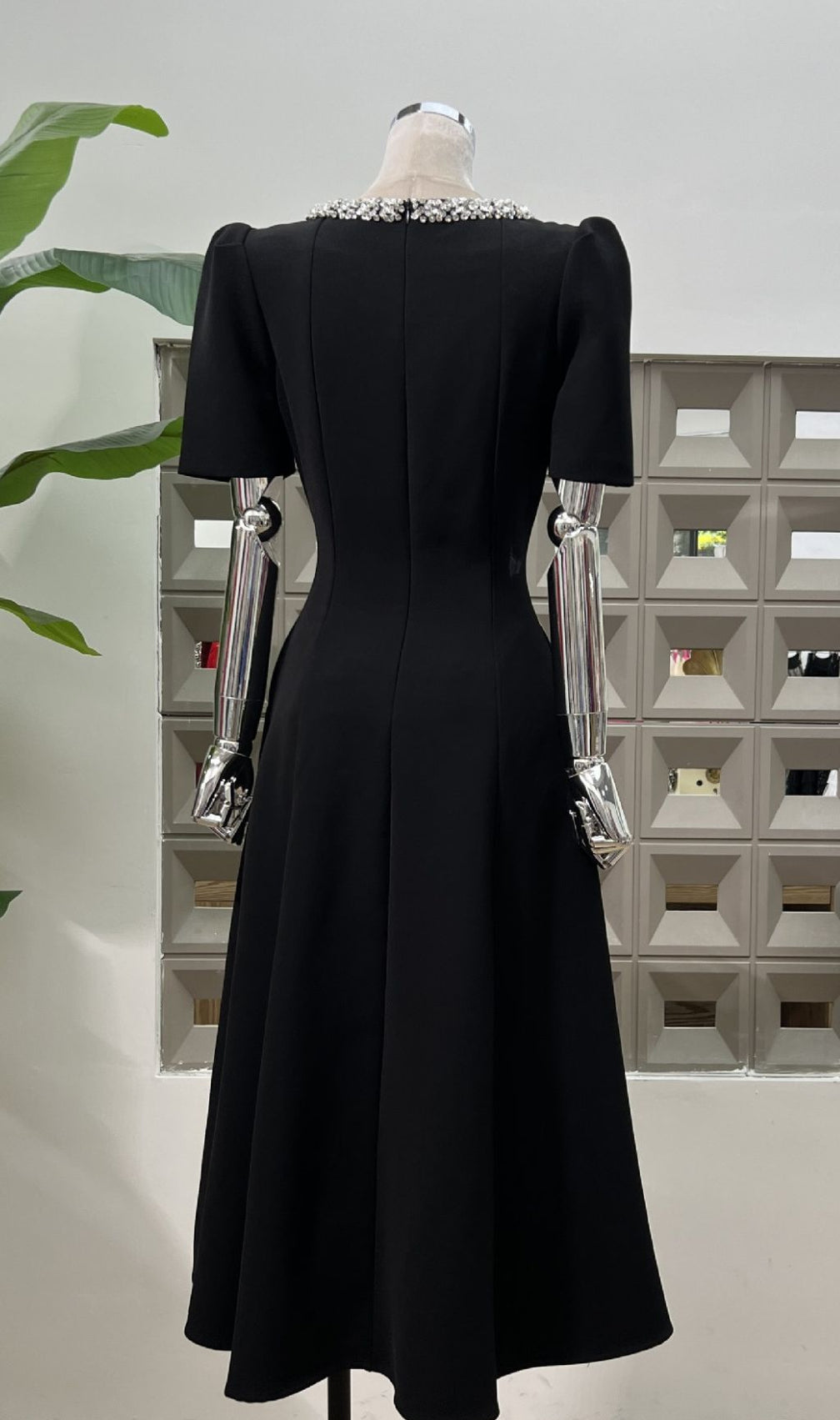 Faizah Bow Diamond Beaded Midi Dress