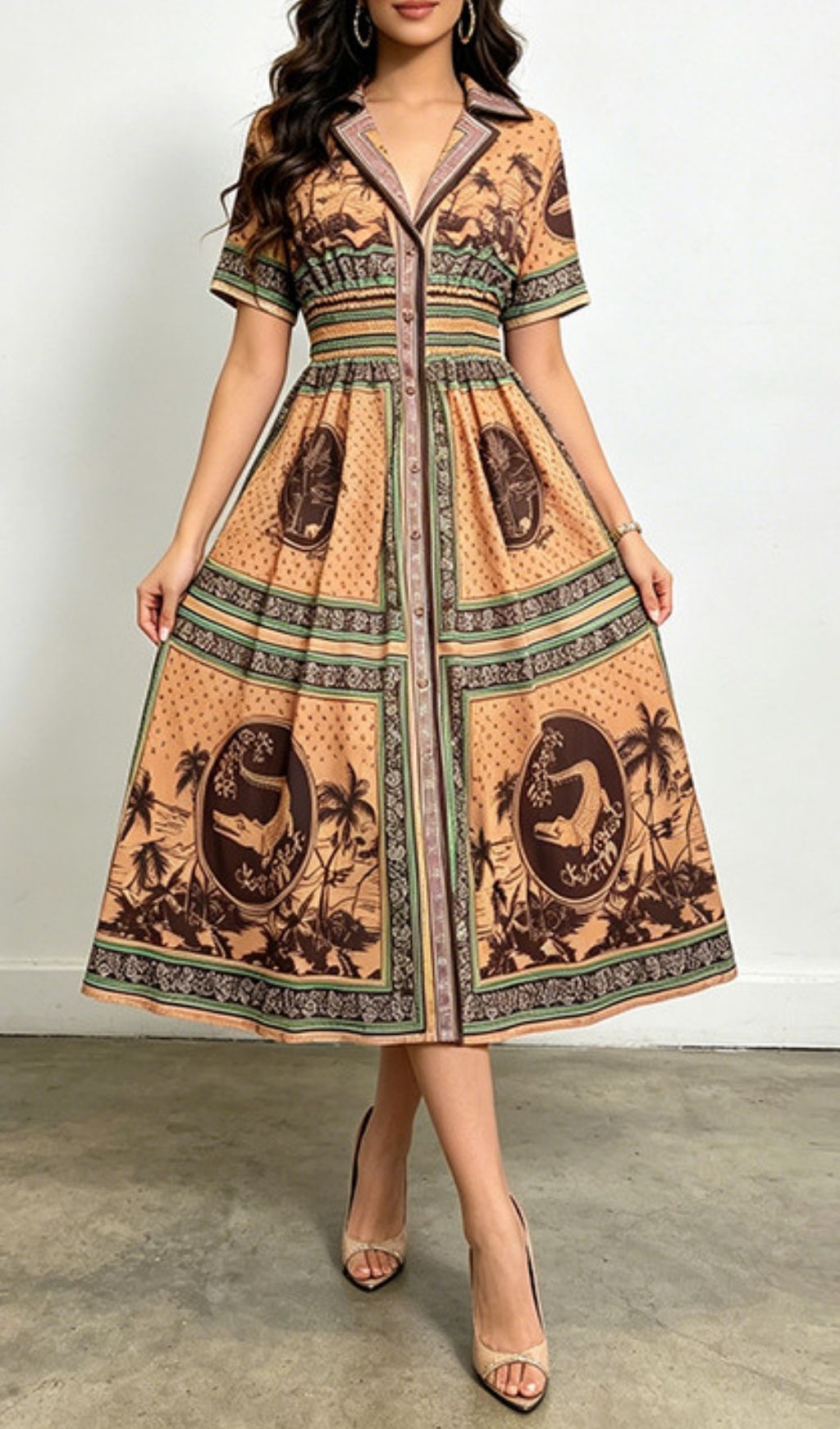 Kloe Printed Midi Dress