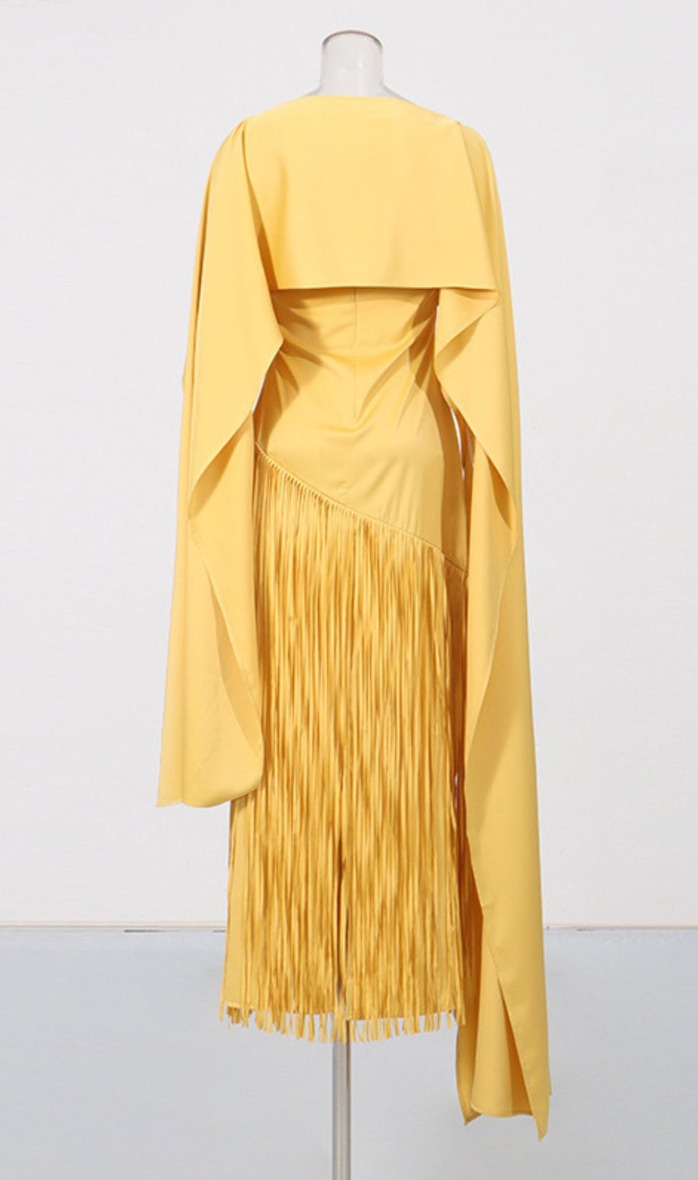 Kalona Ethereal Cape & Tassel Maxi Gown - Dramatic Evening Wear