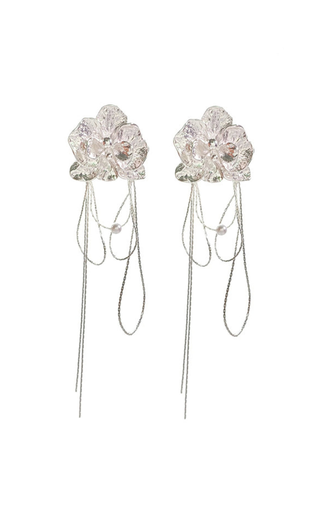 White Butterfly Orchid Earrings