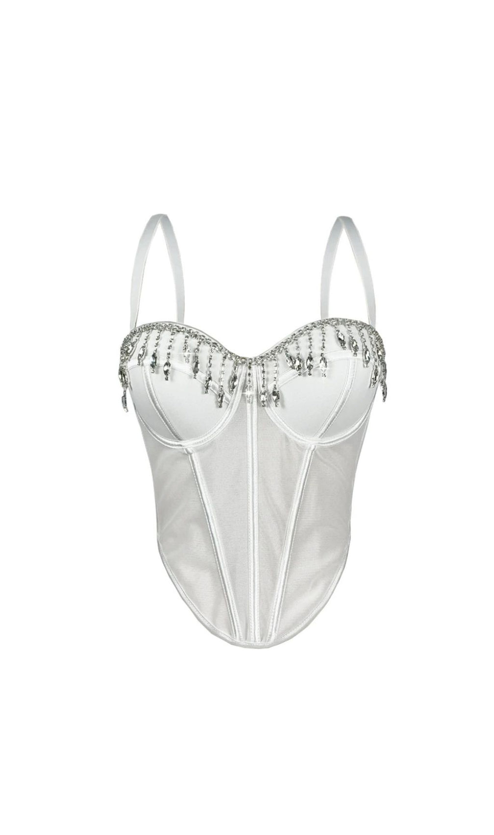 Jemima Red Diamante Corset Top | Sparkling Glamour Bustier