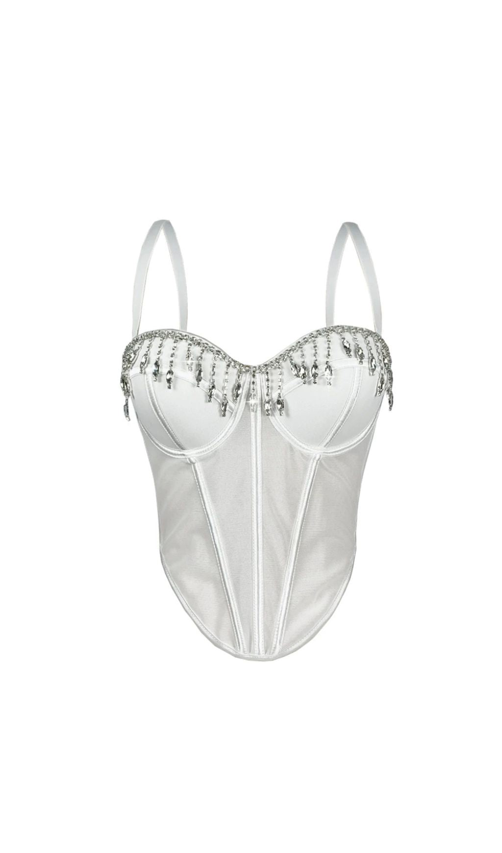 Jemima Red Diamante Corset Top | Sparkling Glamour Bustier