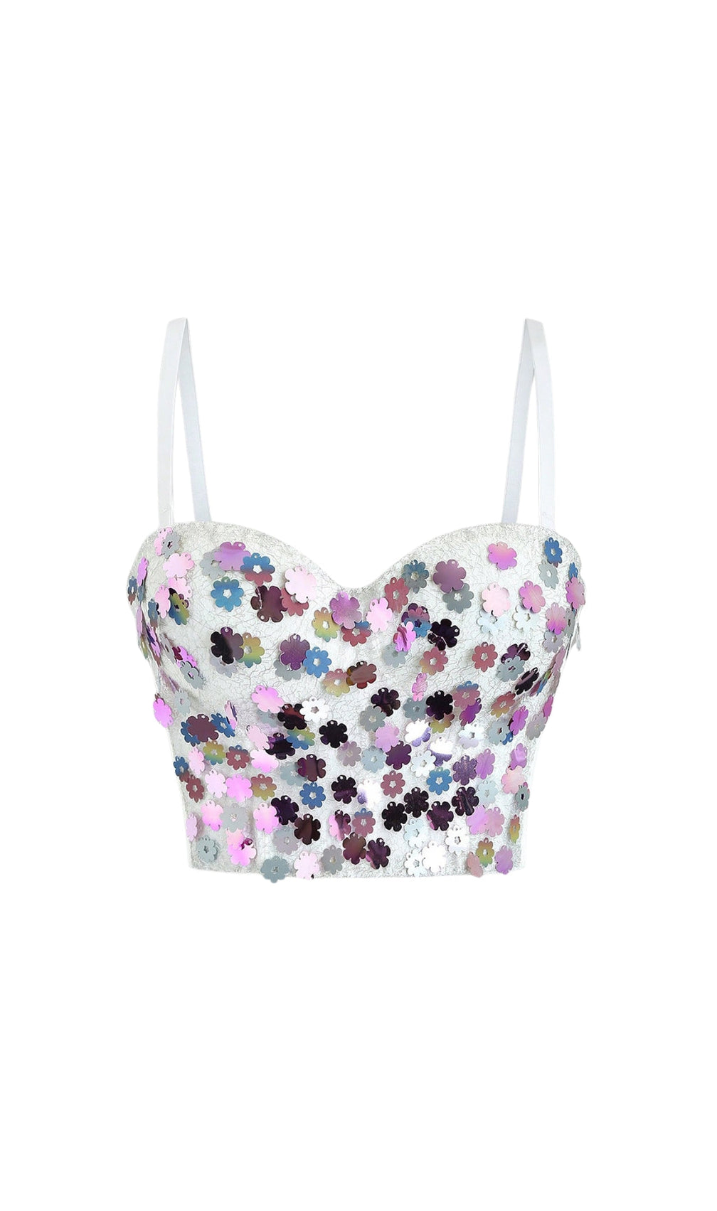 Anabia Flower Sequin Crop Top