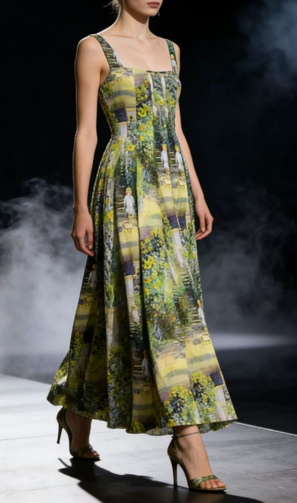 Kallima Impressionist Garden Maxi Dress | Elegant Floral Print Gown