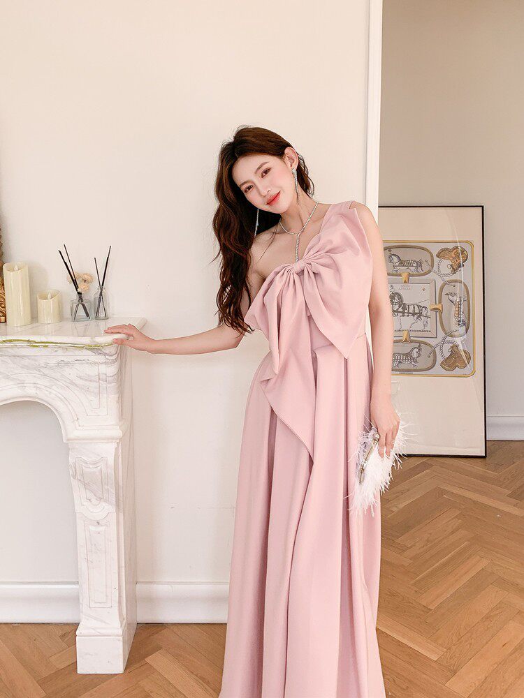 Dolores Luxe Pink Oversized Bow Strapless Maxi Dress - Elegant Formal Gown