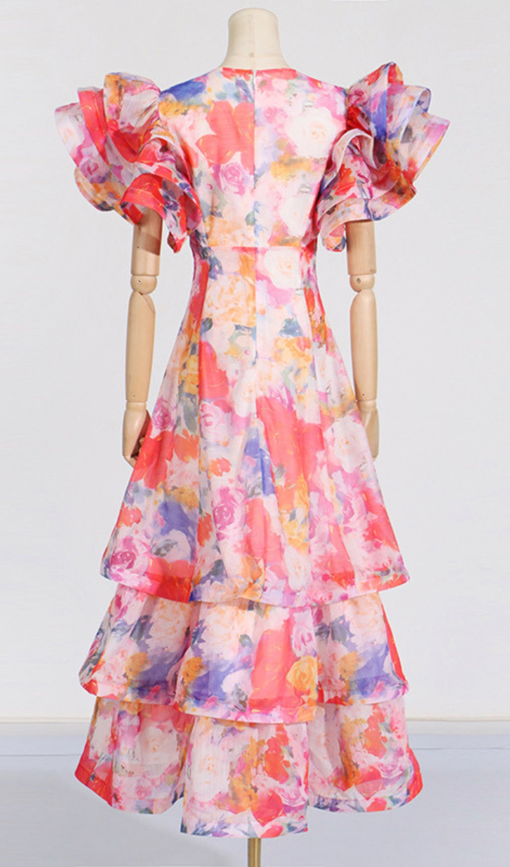 Élodie Floral-Print Ruffled Gown