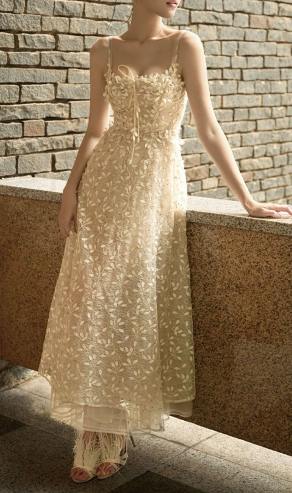 Kovie Strappy Embellished Mesh Maxi Dress