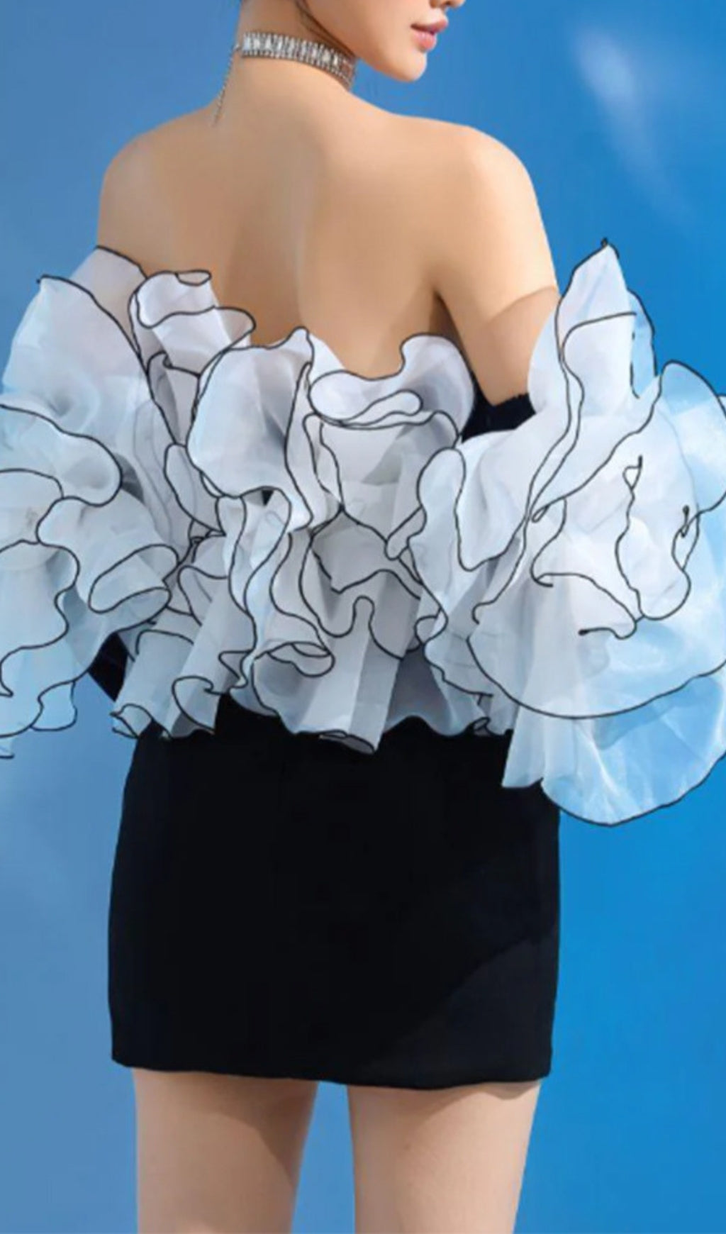 Bridgit Black Flower Long Sleeve Mini Dress