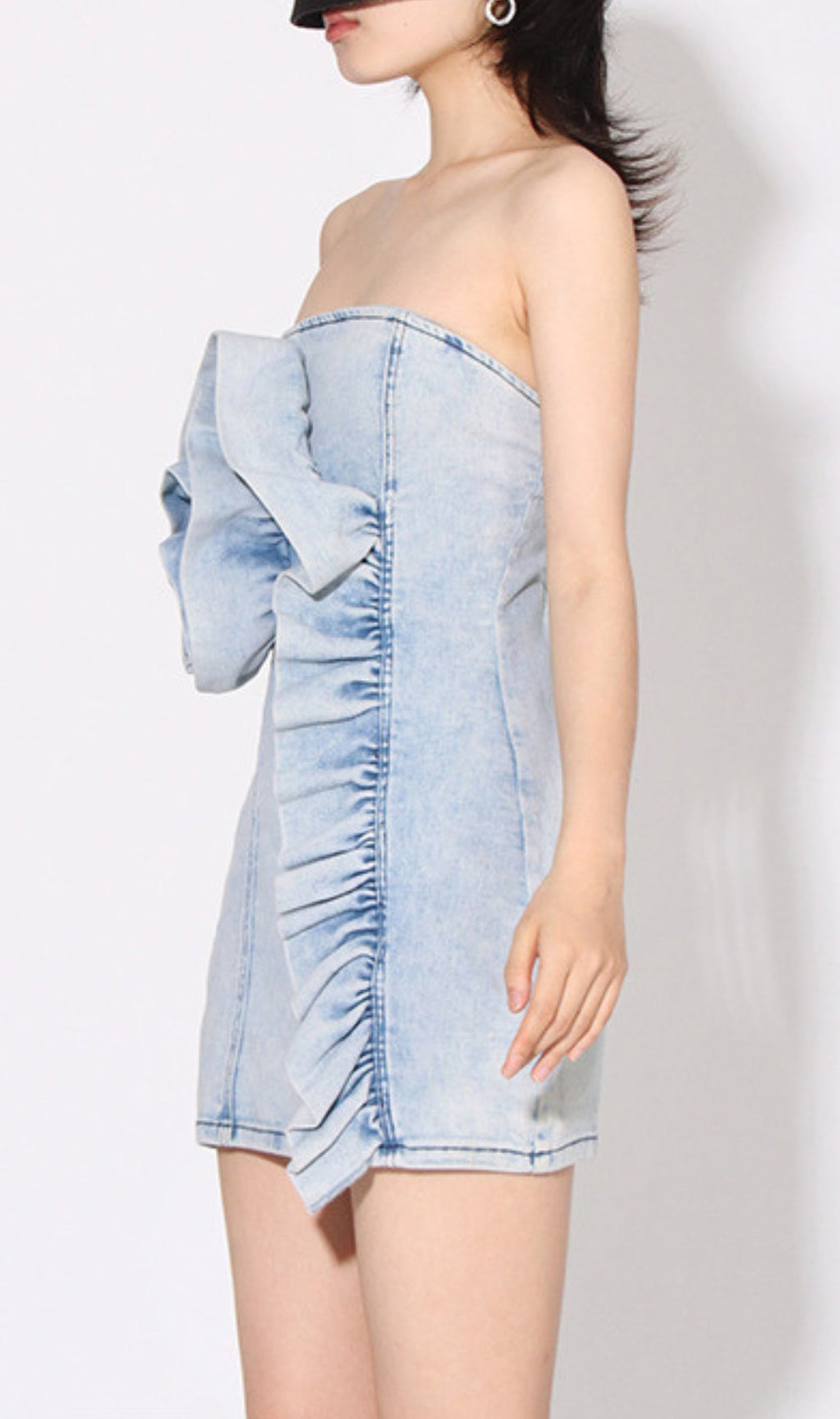 Asali Flower Denim Mini Dress