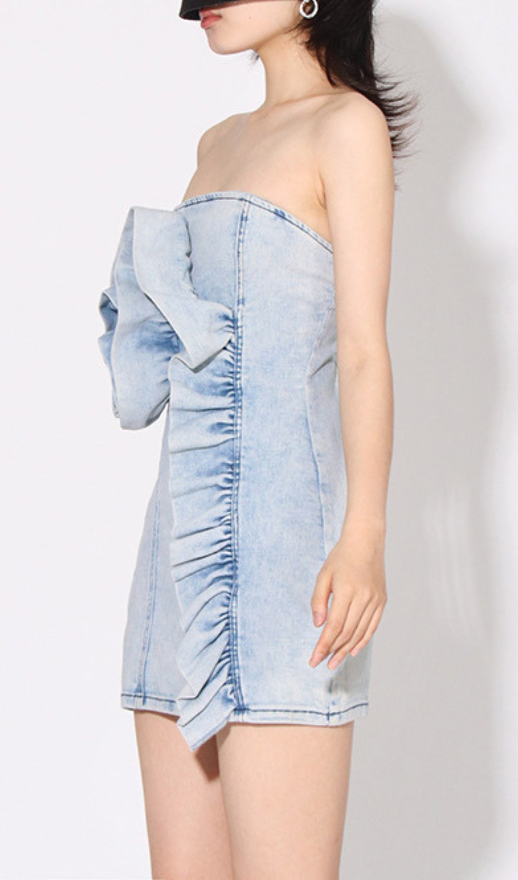 Asali Flower Denim Mini Dress