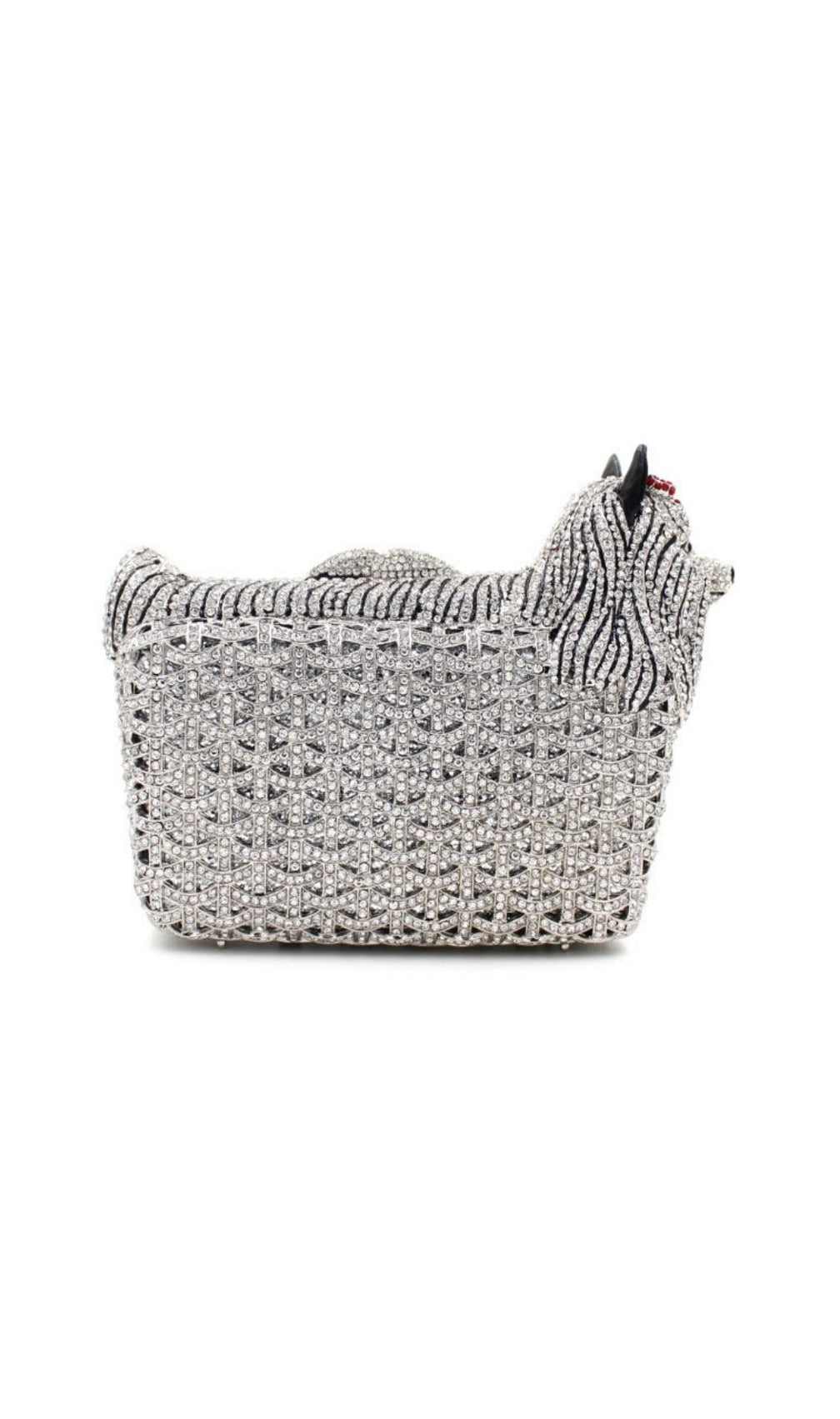 Khamani Dazzling Diamante Dog Clutch Bag | Whimsical Luxury Evening Accessory