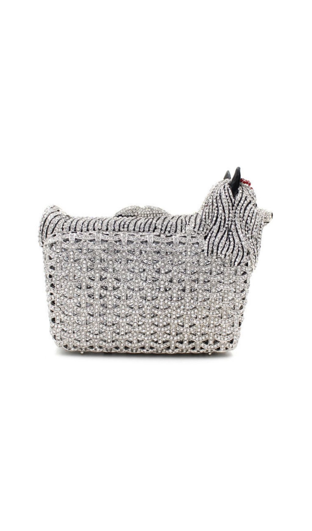 Khamani Dazzling Diamante Dog Clutch Bag | Whimsical Luxury Evening Accessory