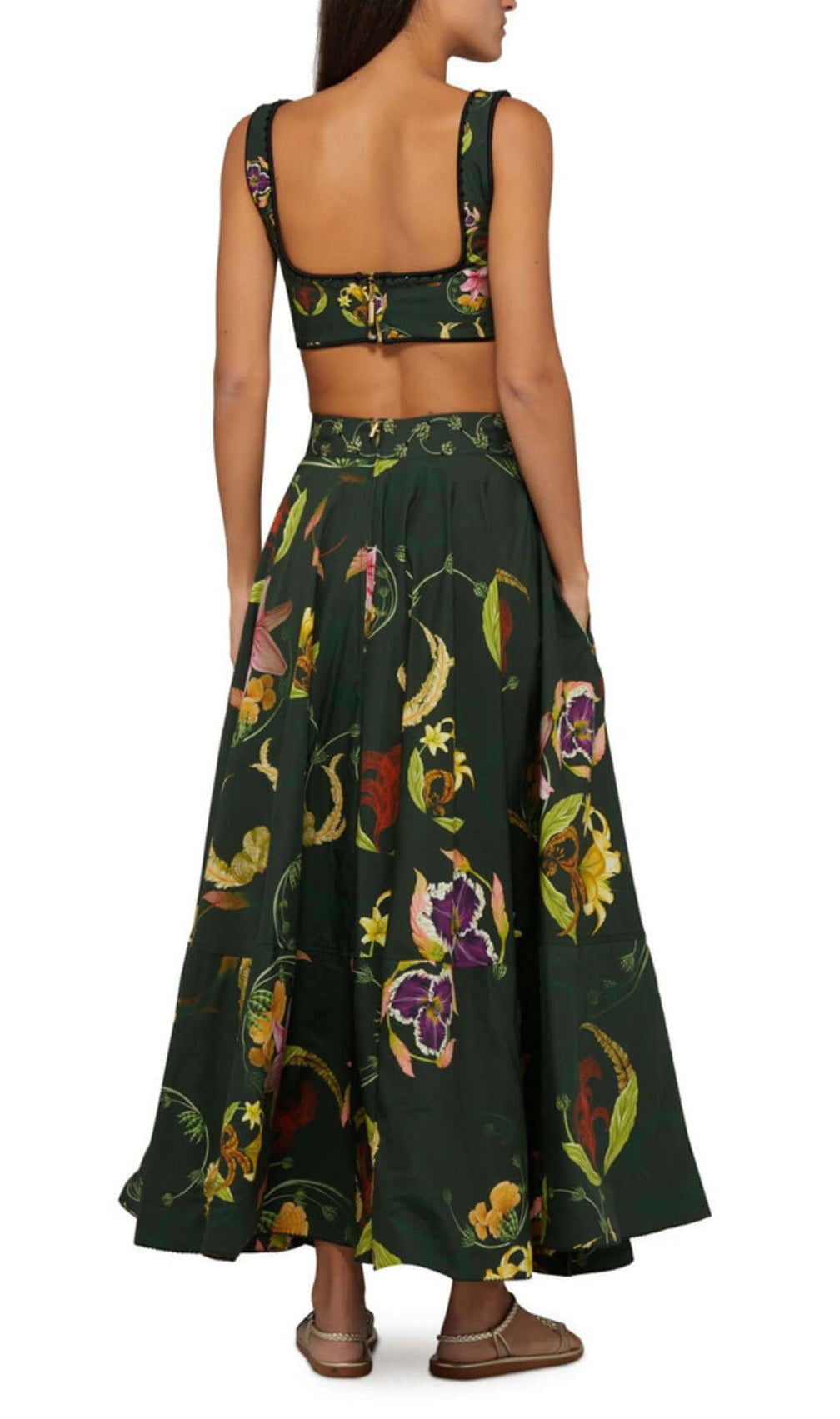 Betty Green Floral Skirt Maxi Set