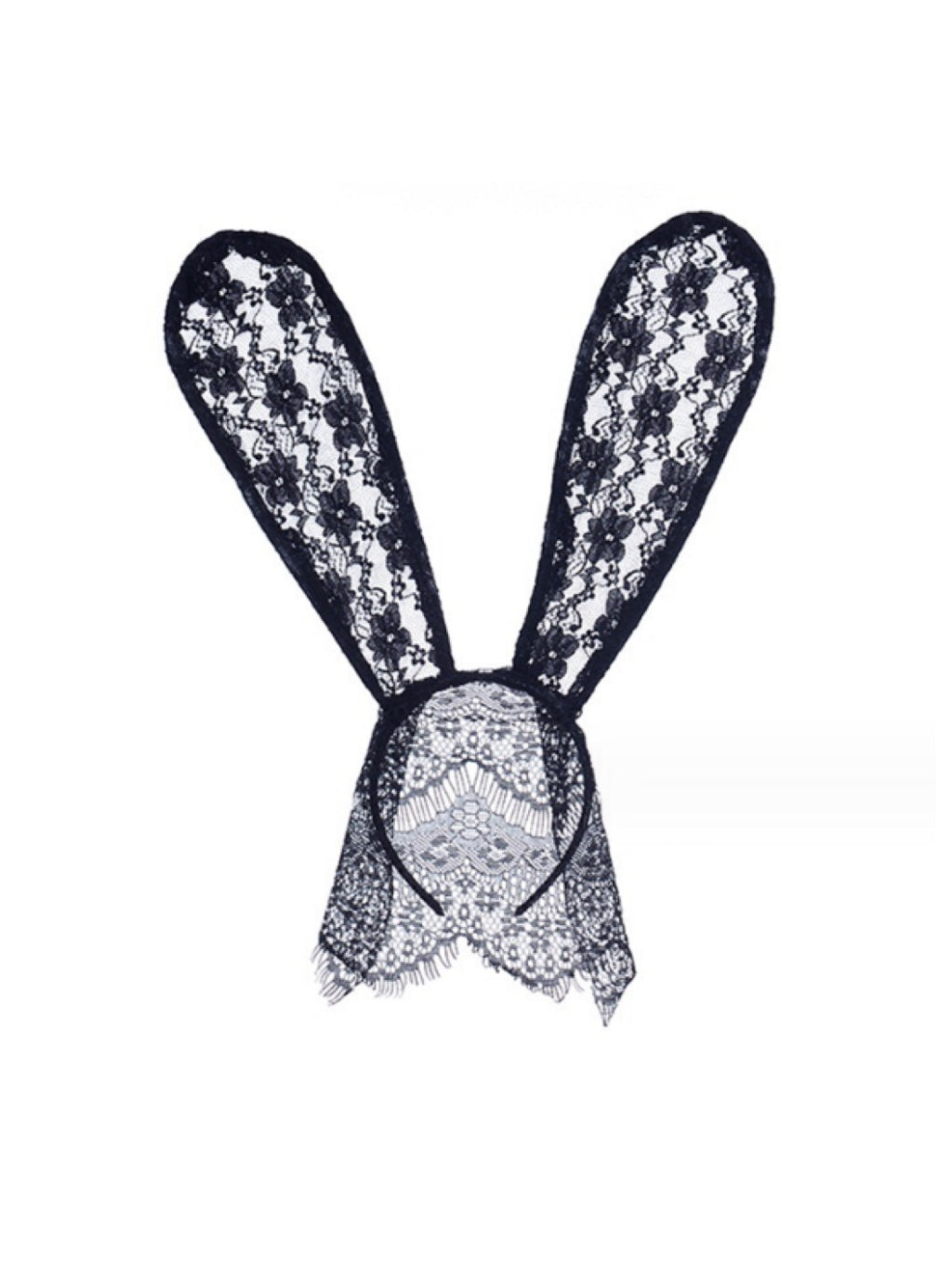 Sultry Lace Bunny Mask Headband - Alluring Eye Mask & Ears