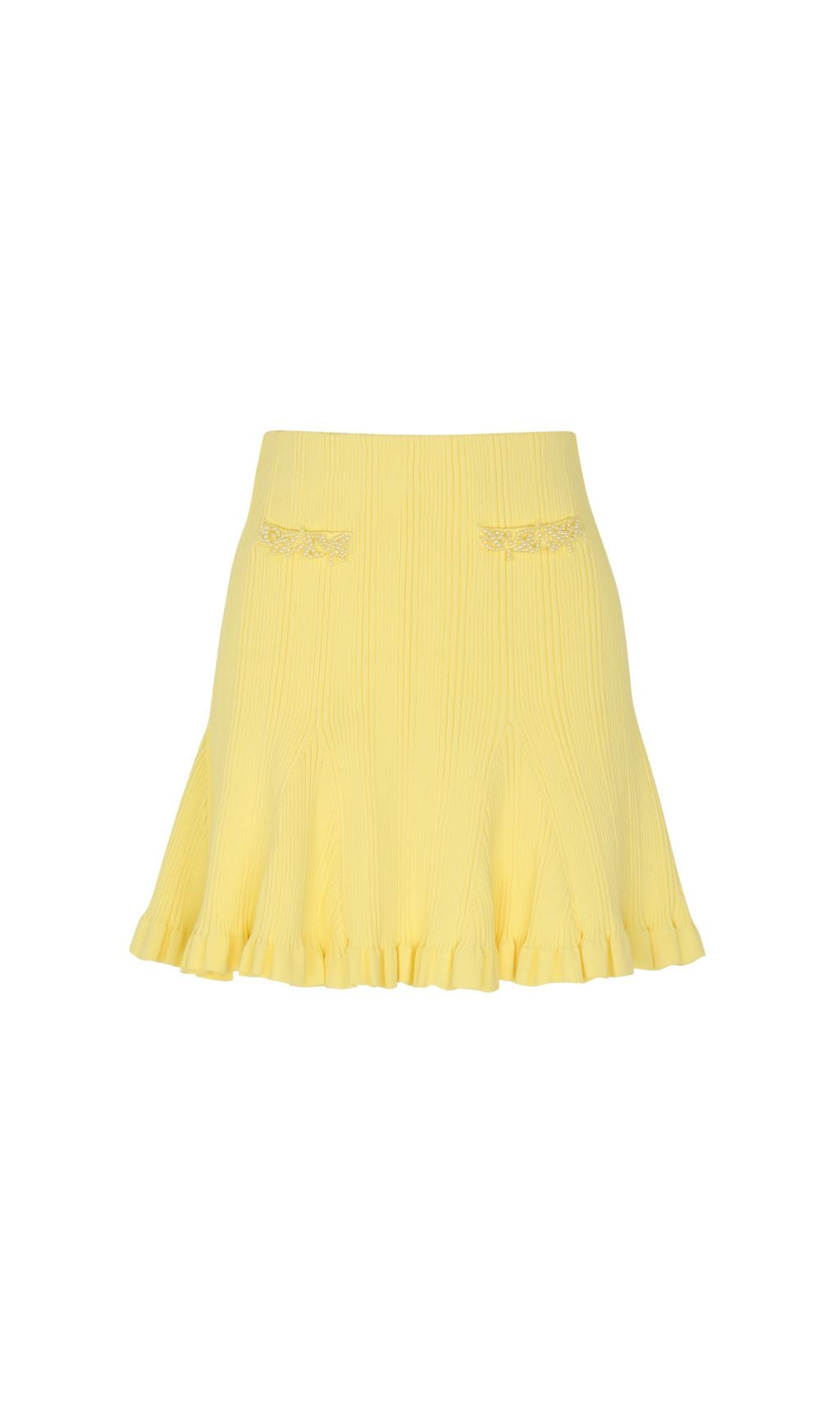 Buttery Yellow Ribbed Knit Cardigan & Mini Skirt Set - Chic 2-Piece Outfit