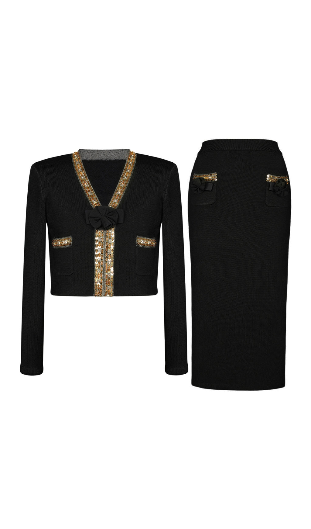 Emilia Flower Embellished Skirt Set