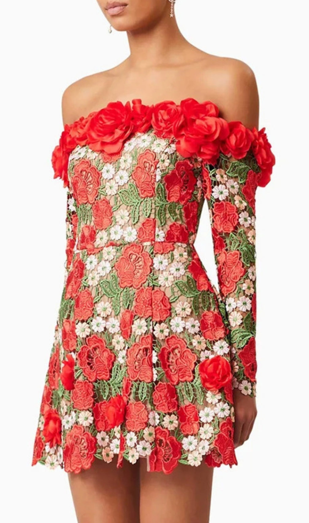 Ellasyn Flower Long Sleeve Mini Dress