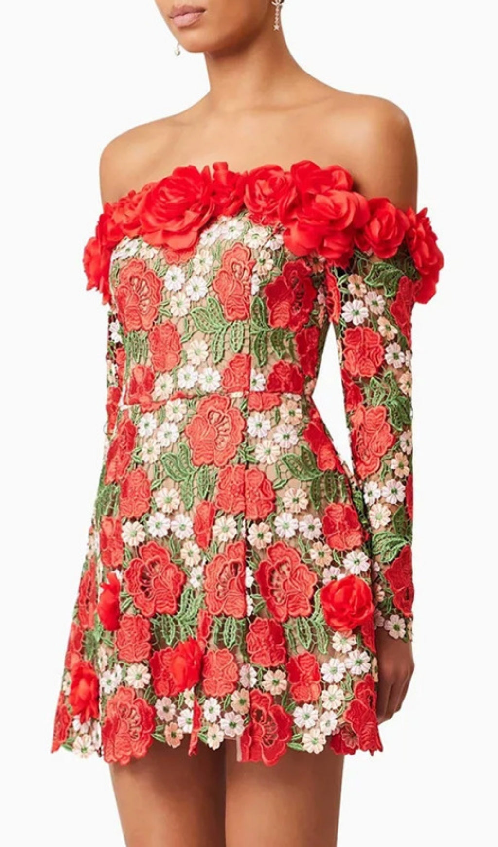 Ellasyn Flower Long Sleeve Mini Dress