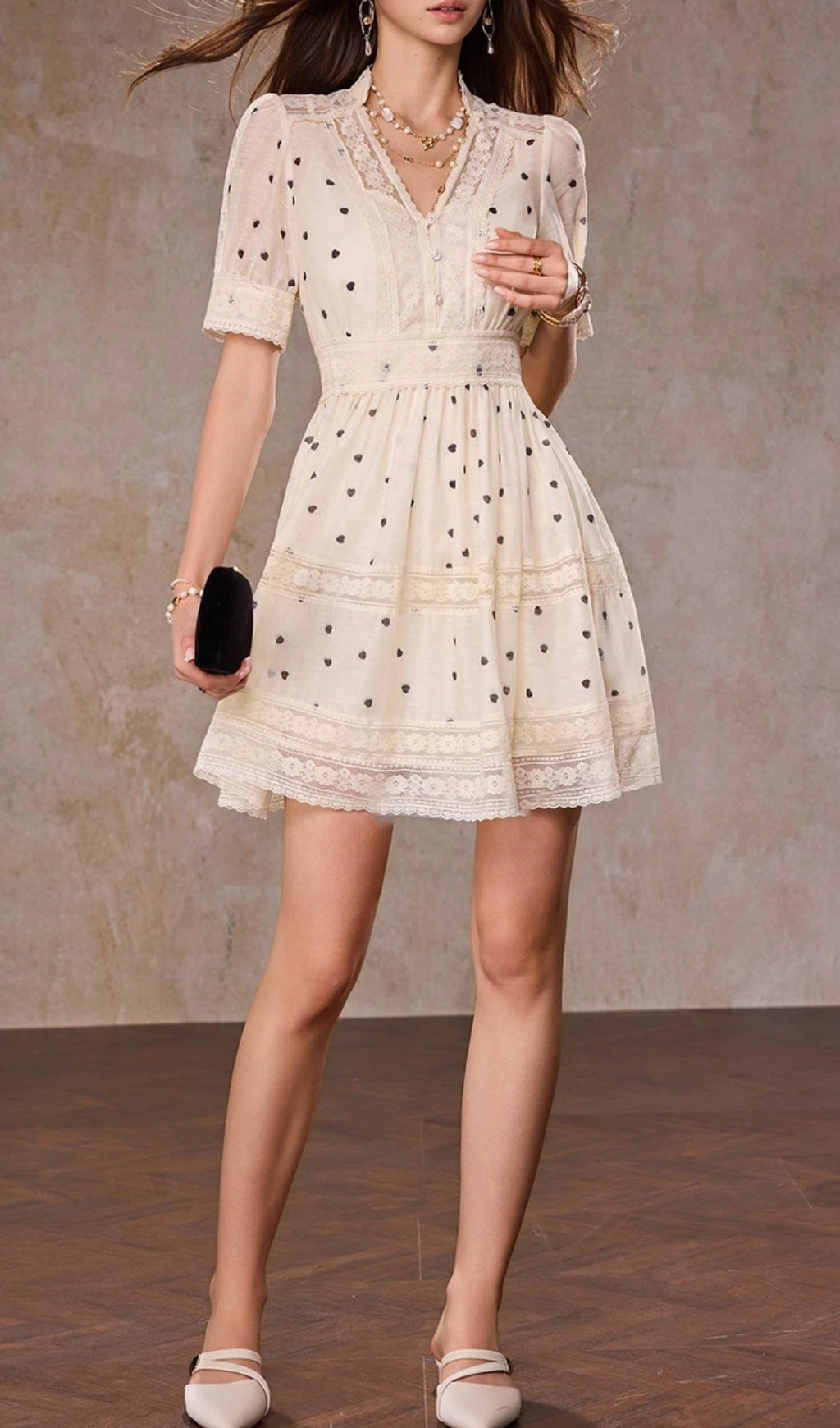 Günter Dot V-Neck Mini Dress