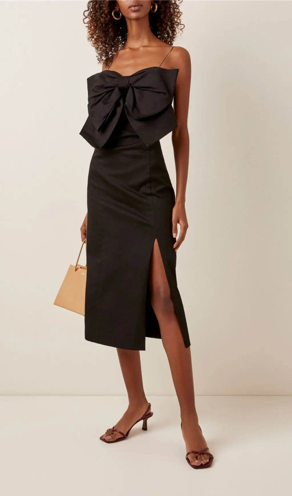 Bow Suspender Dress In Black