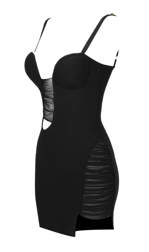 Cut Out Bandage Mini Dress In Black