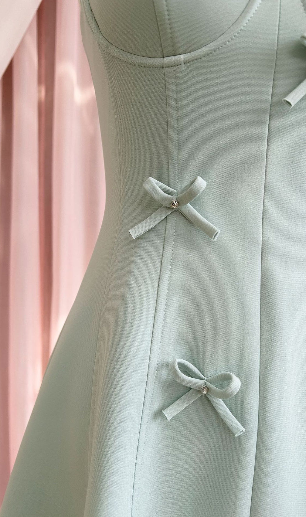 Amiela Bow Embellished Mini Dress