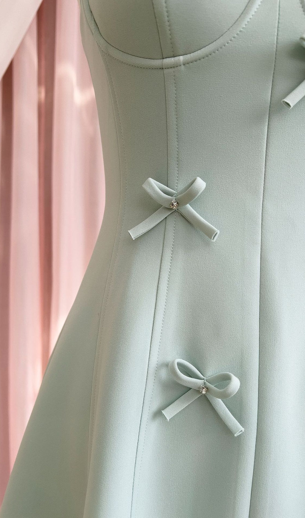 Amiela Bow Embellished Mini Dress