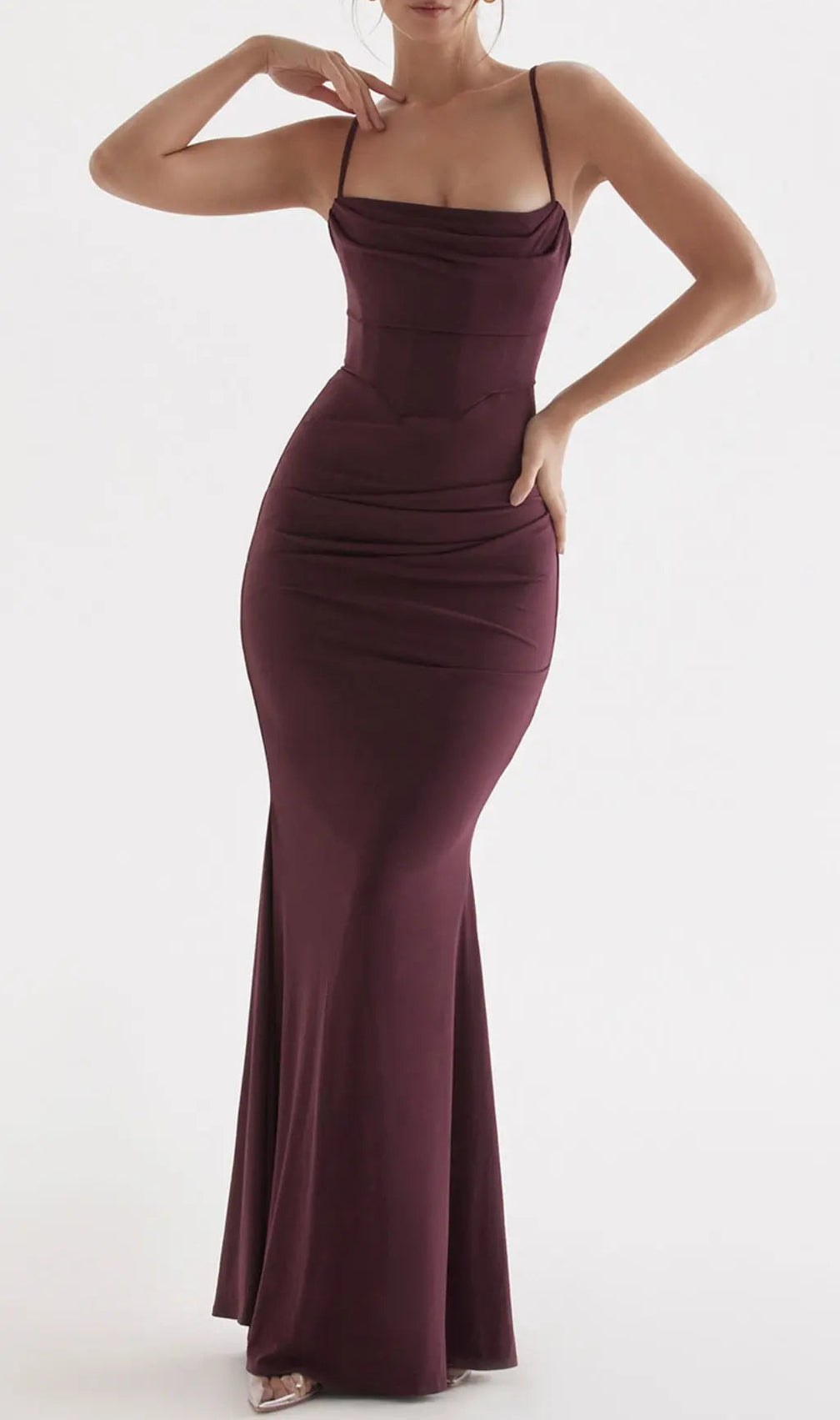 Dark Cherry Corset Maxi Dress