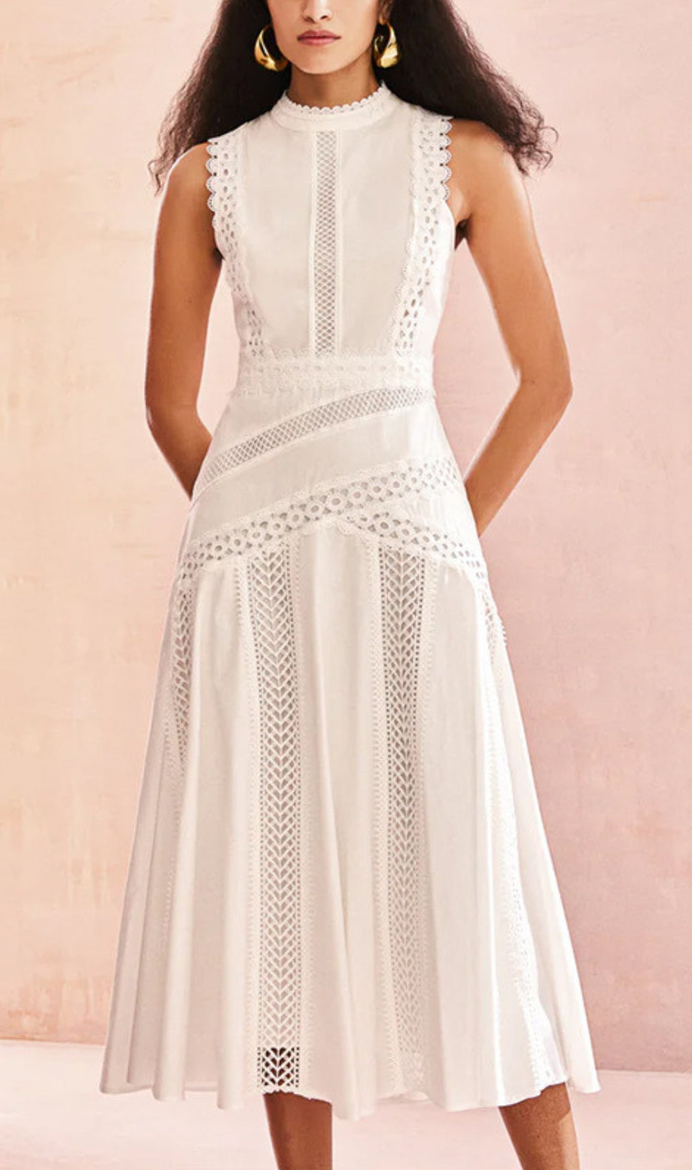 Darlene Sleeveless Hollow Midi Dress