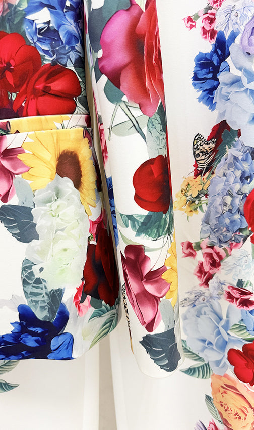 Fuyuko Flower Printed Blazer & Pants Set