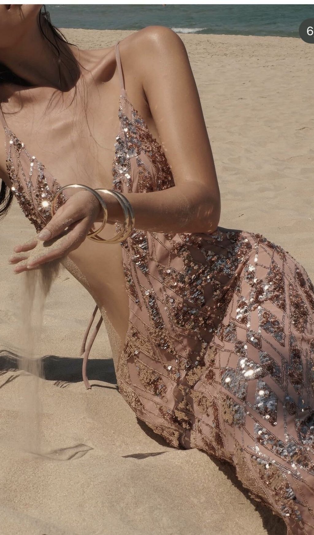 Kostya Strappy Sequin Backless Maxi Dress
