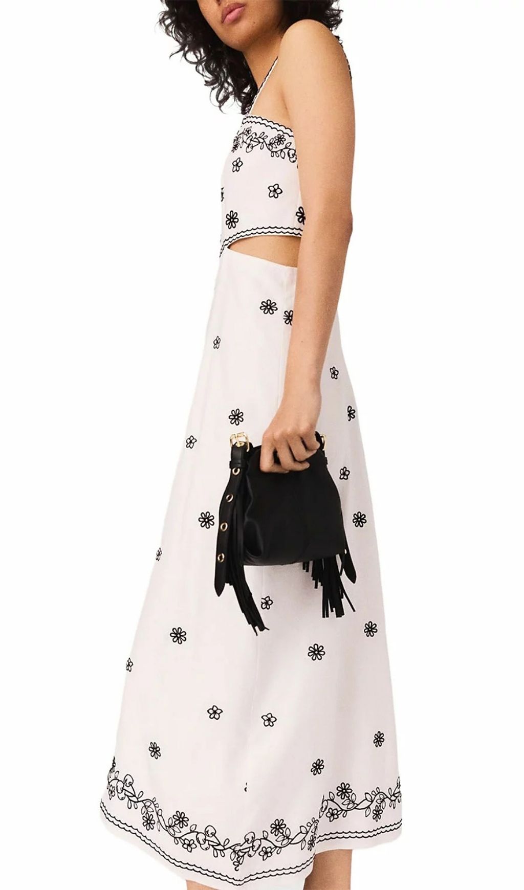 Effortless Chic Floral Embroidered Cutout Midi Dress