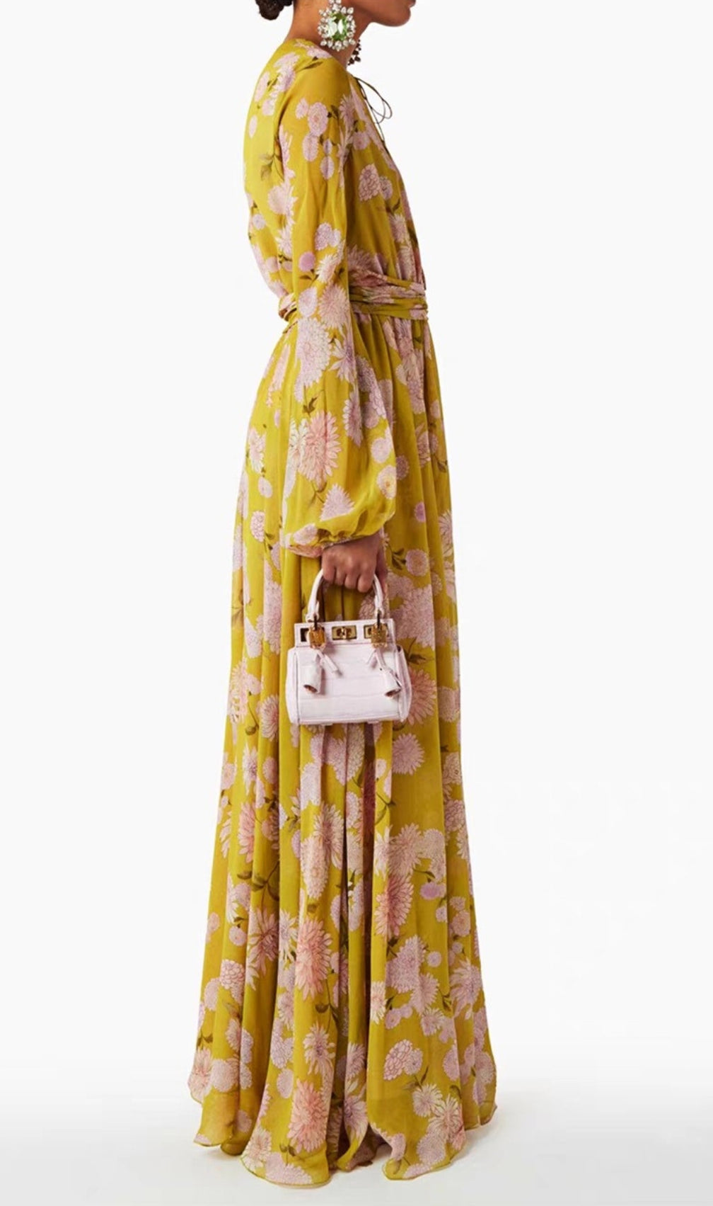 Eden Yellow Floral Long Sleeve Maxi Dress