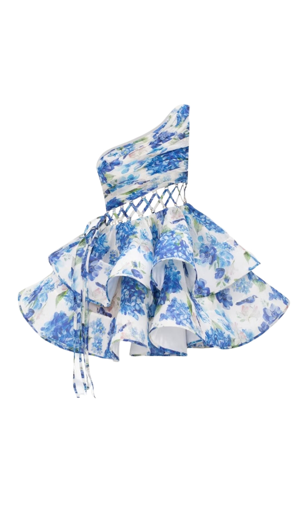 Carlotta Floral Printed One Shoulder Mini Dress