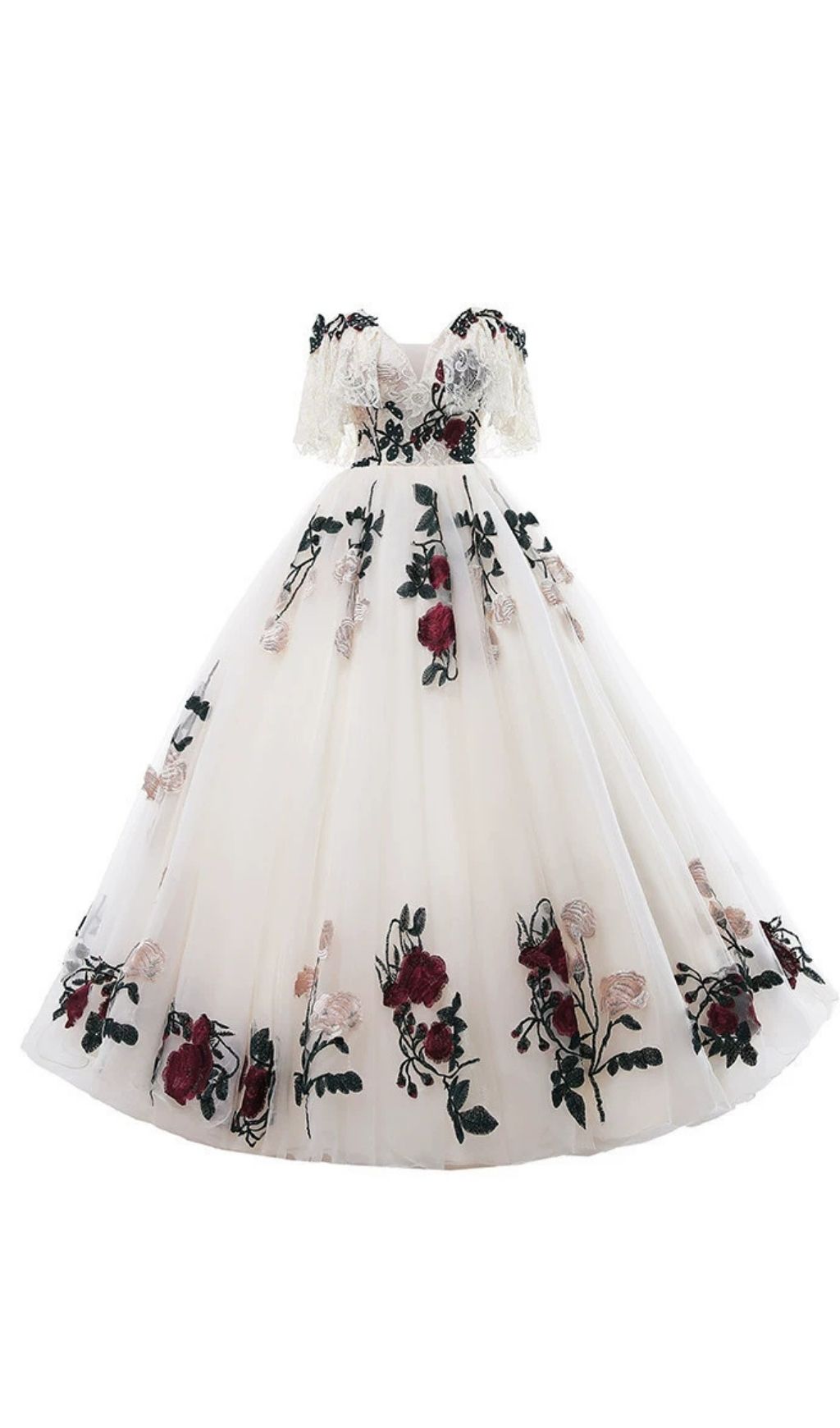 Kumani Flower Lace Mesh Maxi Dress