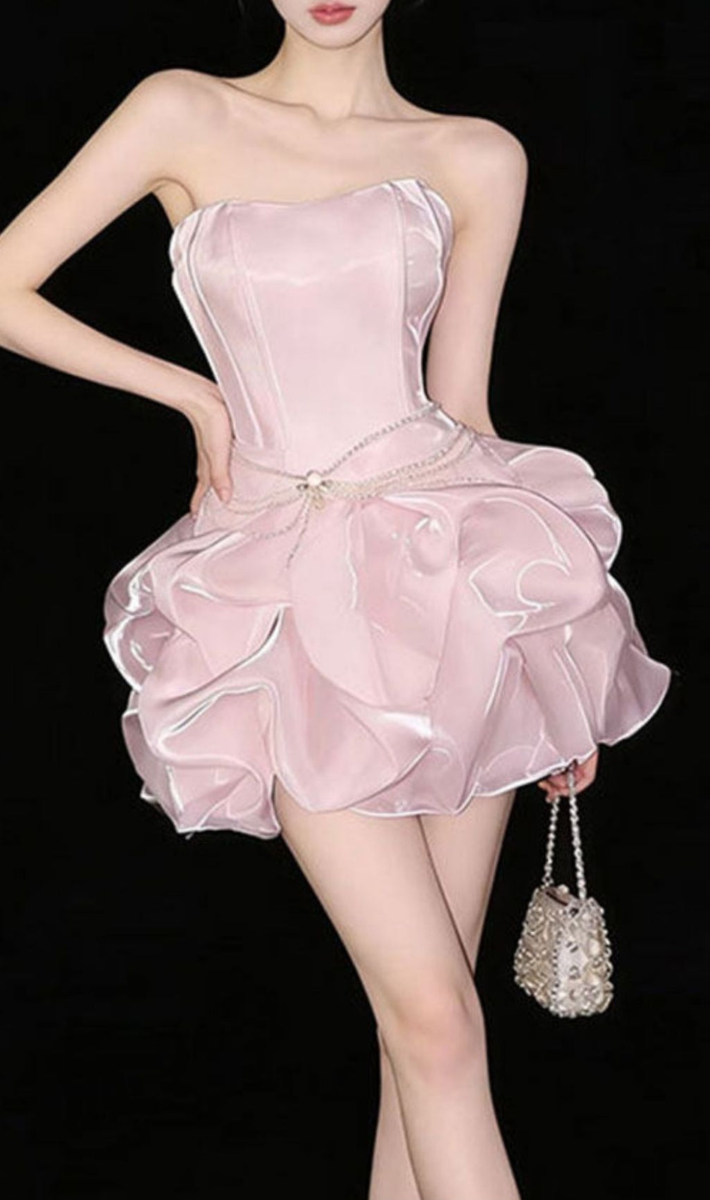Krisalyn Pink Strapless Mini Dress