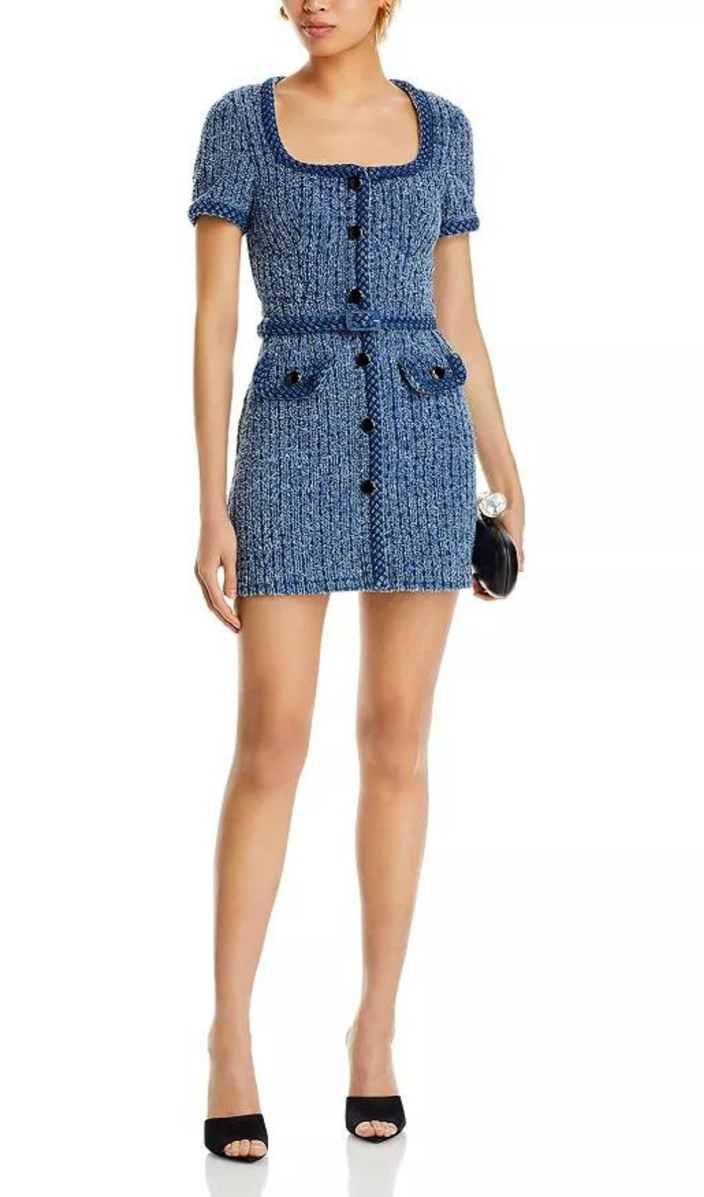 Beckett Braided Trim Textured Mini Dress