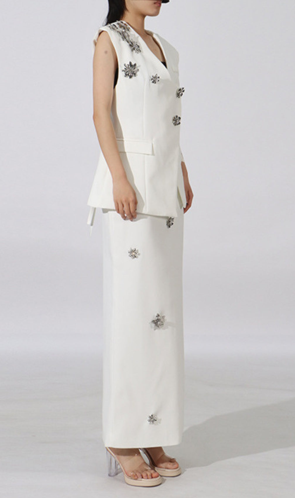 Elsbeth Flower Embellished Skirt Set