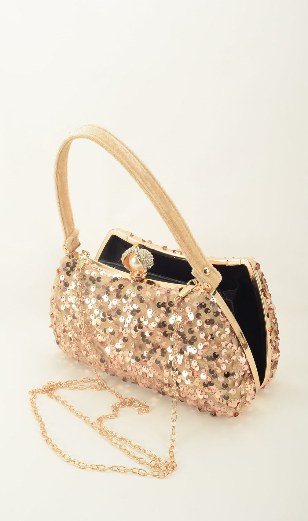 Sparkle & Shine: Anahid Royal Blue Sequin Evening Clutch with Pearl Accent