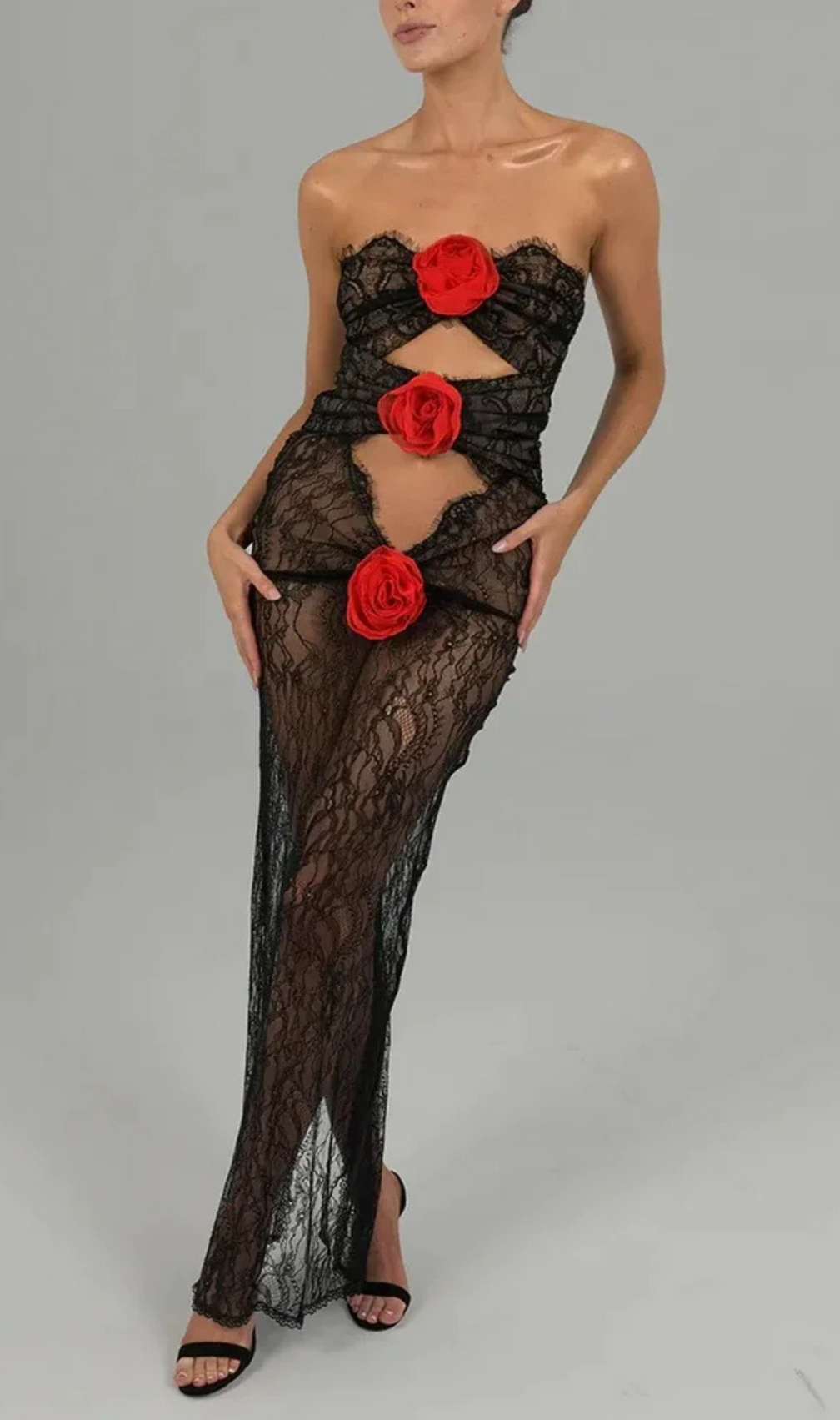 Adia Flower Cut-Out Maxi Dress