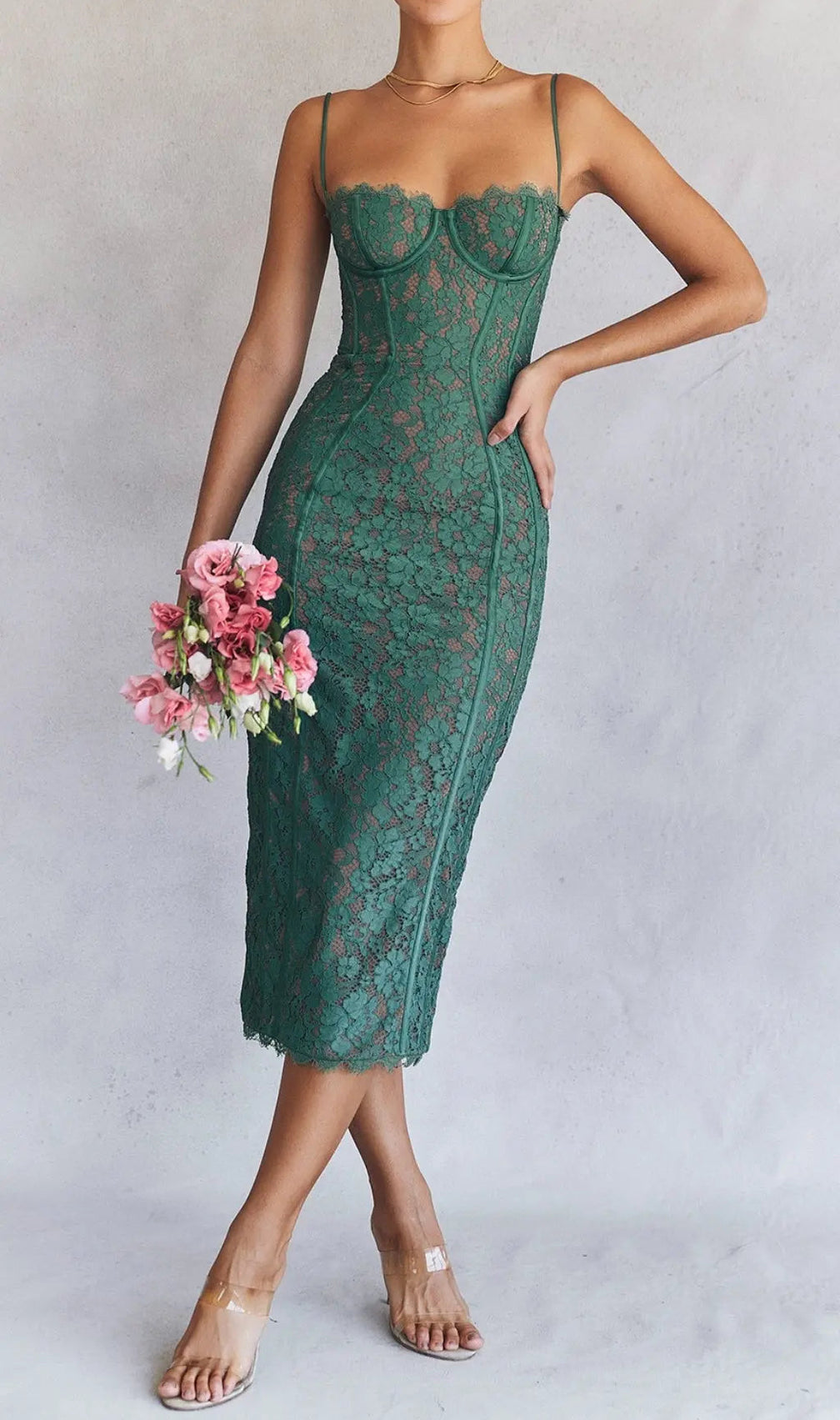 Forest Lace Midi Dress