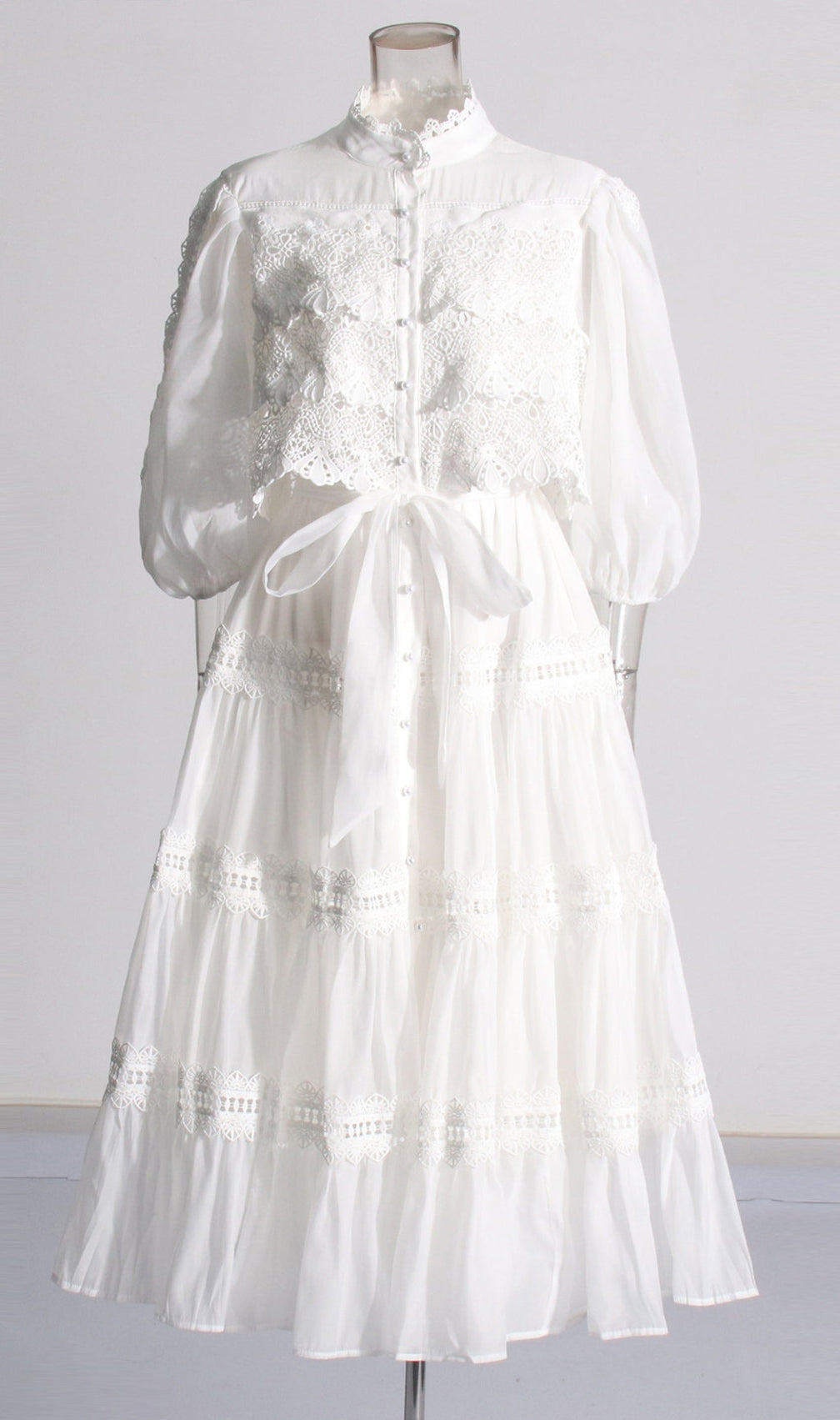 Astrea Puff Sleeve Embroidery Maxi Dress